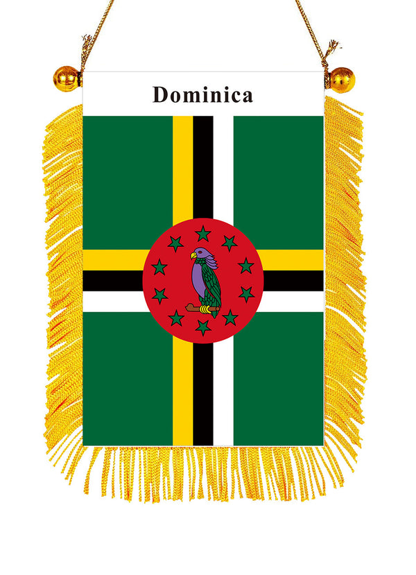 Dominica Rearview Mirror Flag - CaribeHeart Dominica